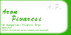 aron pivarcsi business card